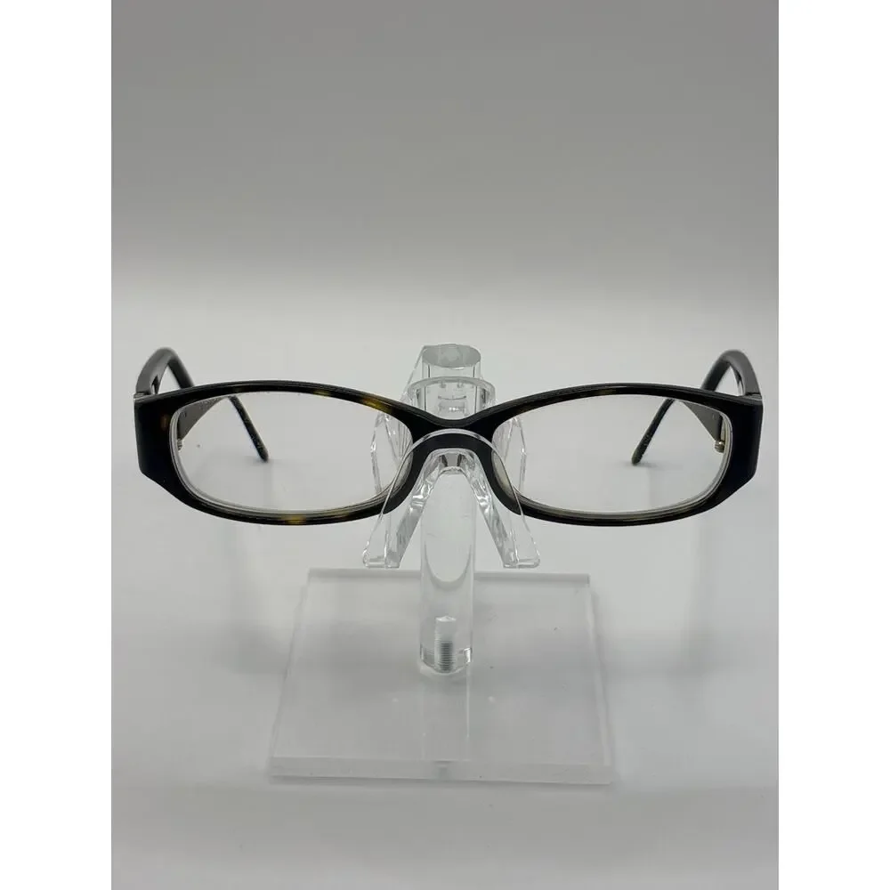 Bebe Womens Eyeglasses Tortoise Brown Gold Embellished Rectangle Frames 140